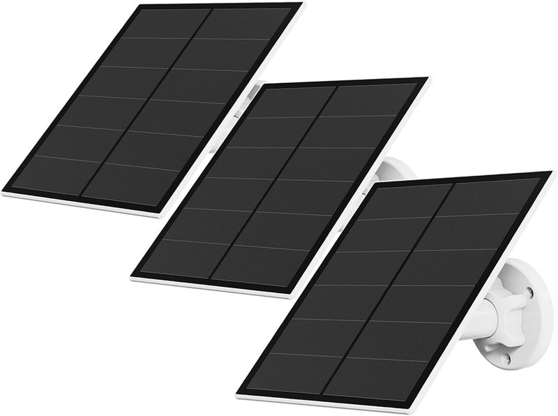 YCTechCam Solar Panel for Security Camera, 5W USB Solar Panel for Outdoor Rechargeable Battery Camera, Solar Panels with 9.8ft Cable, Adjustable Wall Mount, IP65 Waterproof, 3 Pack - Image 1